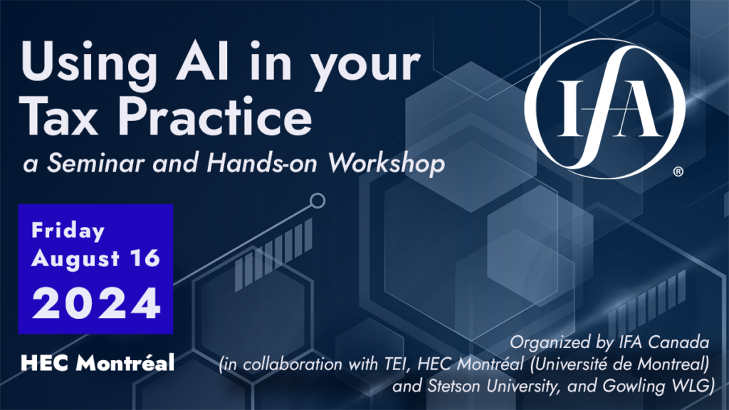 IFA Event | Using AI in your International Tax Practice: a Seminar and ...